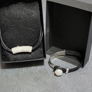 Rhinestone Necklace w/Matching Bracelet